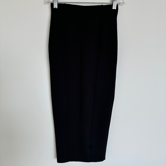 H&M Pencil Skirt Stretchy Black Midi Slip Skirt Size 2 Great Condition - Picture 6 of 11
